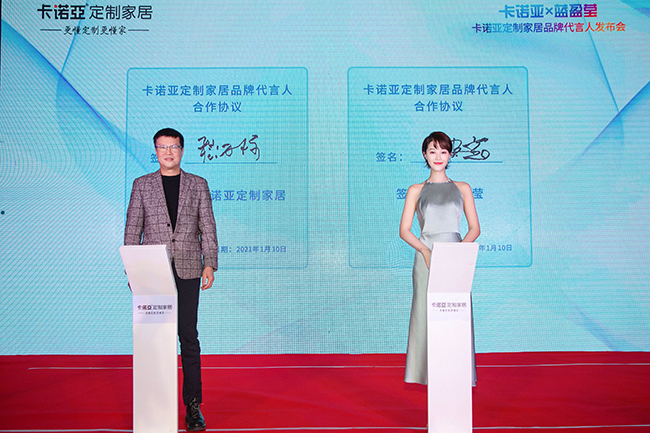 藍(lán)盈瑩代言的品牌卡諾亞定制家居
